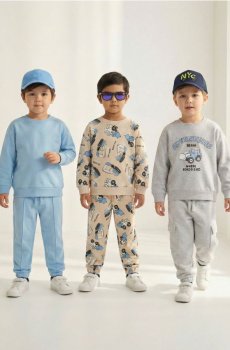 Набір із 3 пар вільних спортивних штанів джогер - сірий