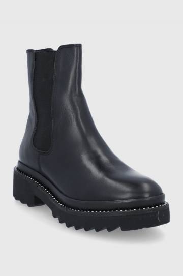 Кожаные полусапоги Aldo женские цвет чёрный на плоском ходу Кожаные полусапоги Aldo женские цвет чёрный на плоском ходу