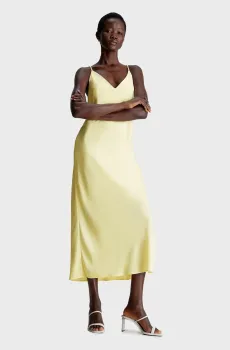 Женский желтый сарафан RECYCLED CDC MIDI SLIP Желтый 40 Calvin Klein K20K206776