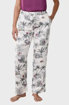 Женские белые брюки с узором SELVA Белый S Etam 6553557