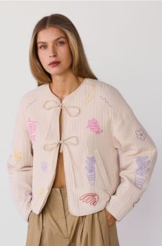 Reserved - Бавовняна куртка з вишивкою - різнобарвний - 500IA-MLC