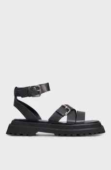 Женские черные кожаные сандалии Lee Черный 39 PRPY PRSLT5040W