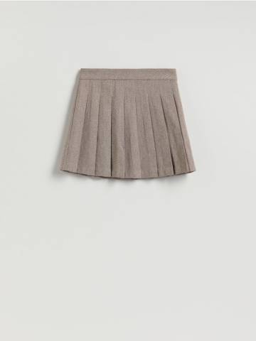 Reserved - Плісирована мініспідниця - кавовий - YT126-84X
