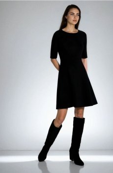 Міні сукня з вирізом на спині з віскозою - чорний