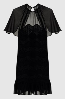 Черное платье с кружевом