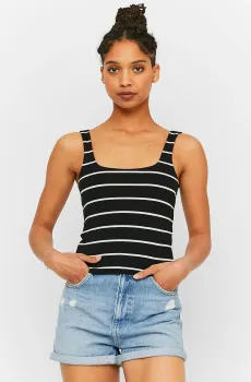 Женский черный топ в полоску Черный XS Tally Weijl SSLCOERBI