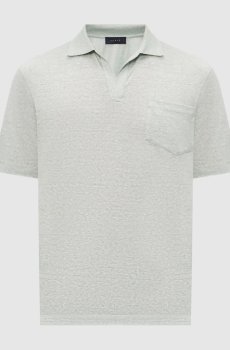 Зеленое поло с леном