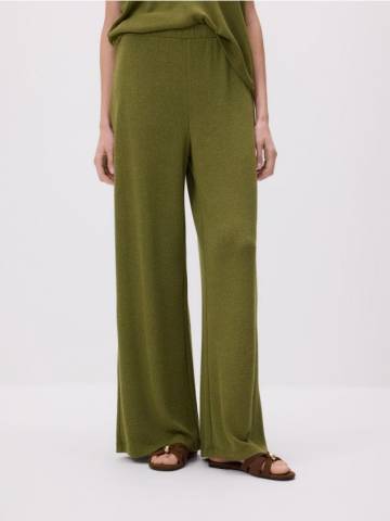 Reserved - Штани з текстурованої тканини - світло-оливковий - ZQ645-81X