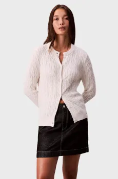 Женский белый кардиган CREWNECK Белый S Calvin Klein Jeans LV044E307G