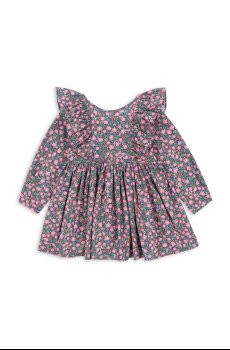 Хлопковое детское платье Konges Sløjd CIANNA LS BOW DRESS GOTS