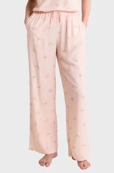 Женские пудровые брюки с узором PLUMIA Розовый L Etam 6557651