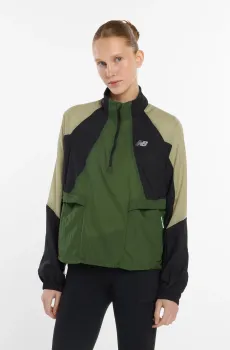 Женский зеленый анорак Better Run Зеленый L New Balance WO53206GAS