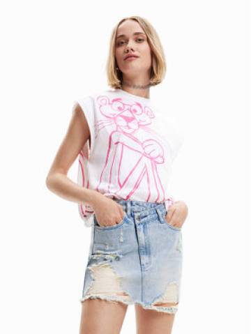 Desigual Футболка PINK PANTHER 23SWTK49 Білий Regular Fit Desigual Футболка PINK PANTHER 23SWTK49 Білий Regular Fit