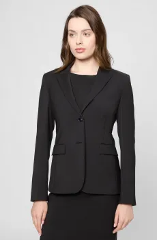 Женский черный шерстяной жакет Черный 32 BOSS 50490035;001