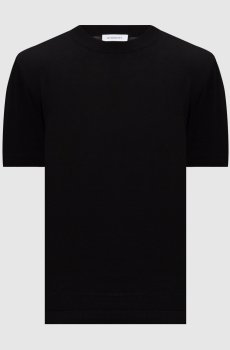 Черная футболка с вышивкой логотипа