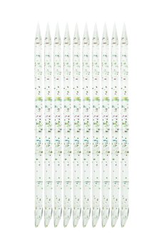 Палочки для кутикулы Cosmo Shop пластиковые, прозрачные с блестками, 93 мм, 50 шт (CS8450WG)