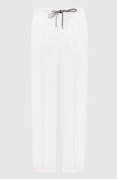 Белые брюки из льна