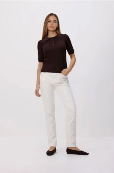 Reserved - Джемпер поло із додаванням вовни - коричневий - 913IP-88X