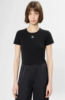 Женская черная футболка Черный S HUGO 50512000;001