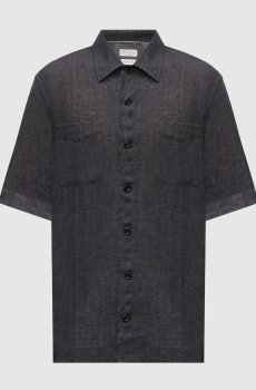 Серая рубашка из льна