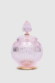 Розовый хрустальный органайзер для ватных дисков и палочек Elegance