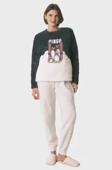 Женская пижама (свитшот, брюки) Pingu Разноцветный XXL womensecret 3132240