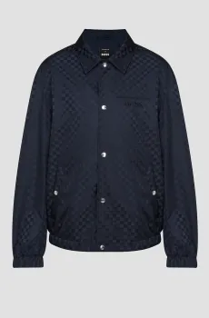 Мужская темно-синяя рубашка-пальто в клетку Boss x Porsche Синий 52 BOSS 50506704;404