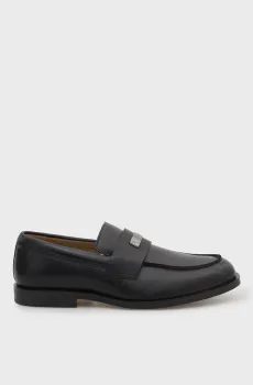 Мужские черные кожаные лоферы ESS HW PLAQ Черный 40 Calvin Klein HM0HM02177