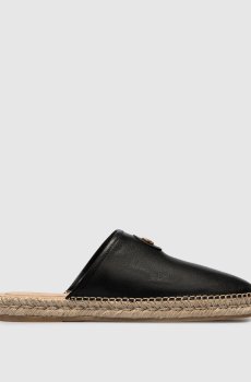 Черные кожаные мюли с логотипом