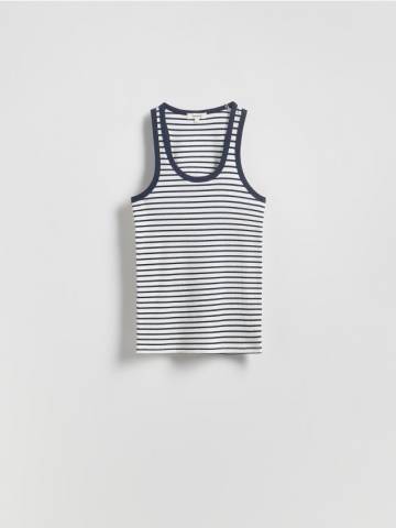 Reserved - Бавовняний топ на бретельках - білий - 466DJ-00X