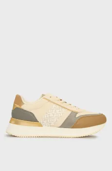 Женские кожаные кроссовки LUX MONOGRAM RUNNER Разноцветный 37 Tommy Hilfiger FW0FW08387