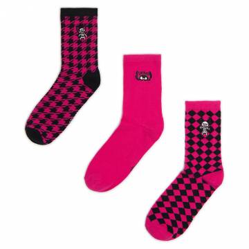 Cropp - 3 пачка шкарпеток Stich - яскраво-рожевий Cropp - 3 пачка шкарпеток Stich - яскраво-рожевий