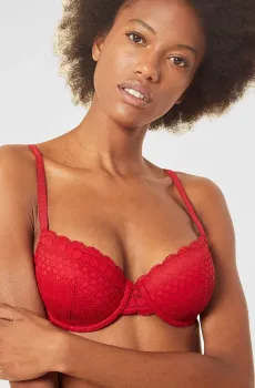 Женский красный бюстгальтер с тонкой чашкой CHERIE CHERIE Красный 75C Etam 6524640