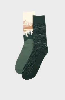 Мужские носки (2 пары) MOUNTAIN SCENERY SOCKS 2-PACK Разноцветный 40-42 Gant 9960366