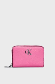 Женский розовый кошелек MINIMAL MONOGRAM MED ZA Розовый ONESIZE Calvin Klein K60K611500