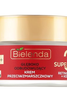 Глубоко восстанавливающий крем для лица Bielenda Super Trio Retinol + Vit C + Kolagen 70+ против морщин, 50 мл