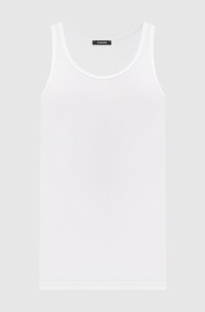 Белая майка в рубчик