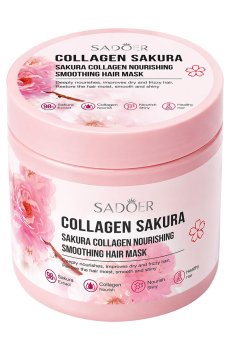 Маска для волос Sadoer Collagen Sakura Nourishing Smoothing Hair Mask, 500 г