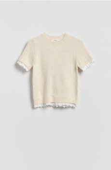 Reserved - Джемпер з мереживним оздобленням - нюдовий - 806IE-02M