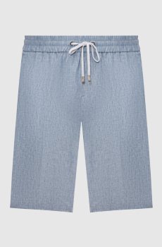 Голубые шорты из льна