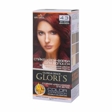 Стойкая крем-краска для волос Gloris Gloss & Grace для двух применений 4.3 Дикая вишня, 130 мл
