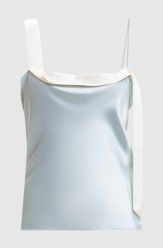 Голубой топ из шелка