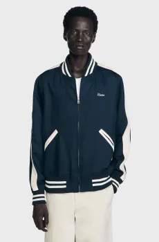 Мужской темно-синий бомбер Синий L Sandro SHPBL01106_Navy Blue