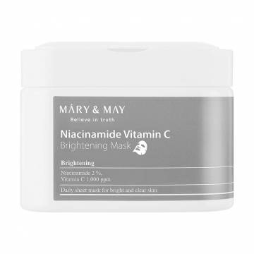 Осветляющая тканевая маска для лица Mary & May Niacinamide Vitamin C Brightening Mask с ниацинамидом и витамином С, 30 шт Осветляющая тканевая маска для лица Mary & May Niacinamide Vitamin C Brightening Mask с ниацинамидом и витамином С, 30 шт