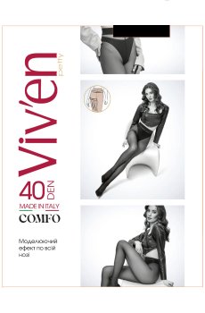 Колготки женские Viven petty Comfo, 40 DEN, черный, размер 3