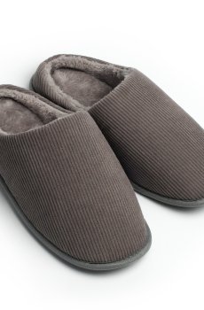 Мужские комнатные тапочки Twins Velvet получешки, графит, размер 42-43 (28 см)
