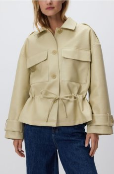 Reserved - Куртка зі штучної шкіри - світло-жовтий - 474IA-10X