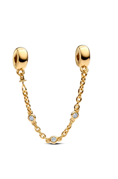 Захисний ланцюжок з прозорими камінцями