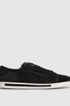 Черные замшевые кроссовки с логотипом