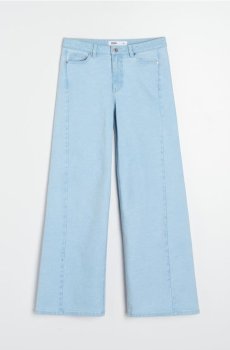 Комфортні джинси wide leg із середньою посадкою - синій